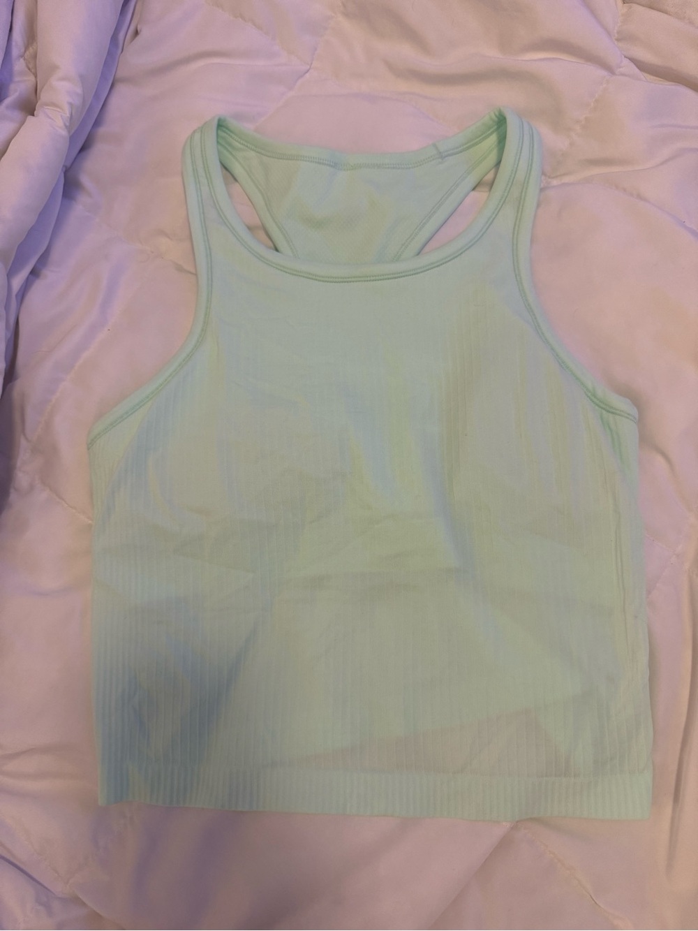 lululemon ebb to street Mint Green Ribbed Racerback Tank Top